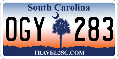 SC license plate OGY283