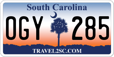 SC license plate OGY285
