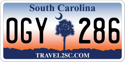 SC license plate OGY286