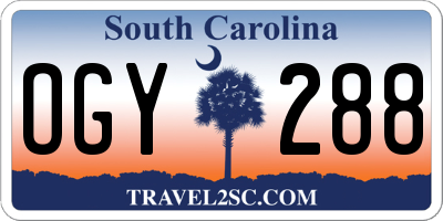 SC license plate OGY288