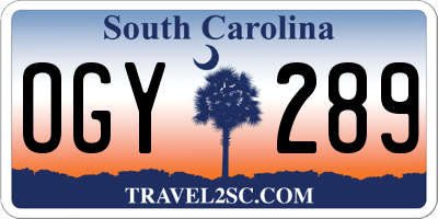 SC license plate OGY289