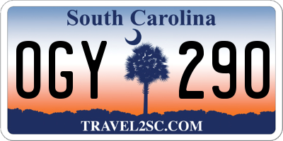 SC license plate OGY290