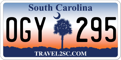SC license plate OGY295