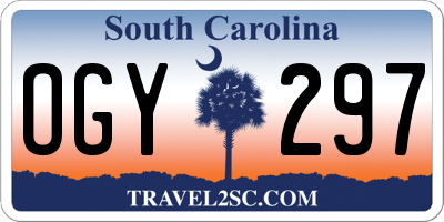 SC license plate OGY297