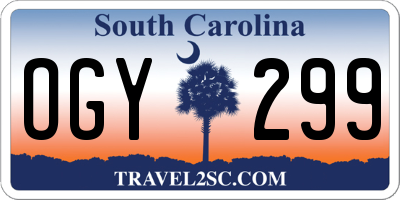 SC license plate OGY299