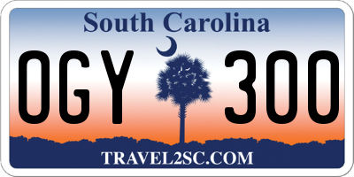 SC license plate OGY300