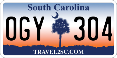 SC license plate OGY304