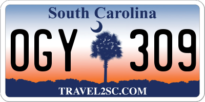SC license plate OGY309