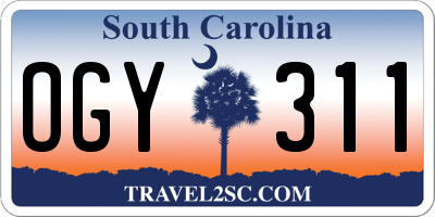 SC license plate OGY311