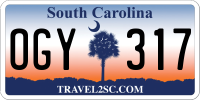 SC license plate OGY317