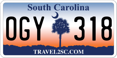 SC license plate OGY318
