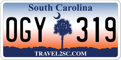 SC license plate OGY319