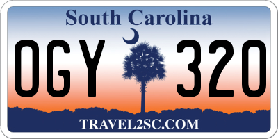 SC license plate OGY320