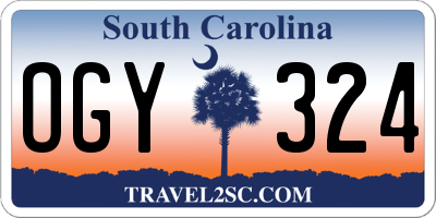 SC license plate OGY324