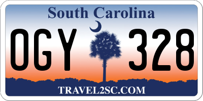 SC license plate OGY328