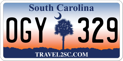 SC license plate OGY329