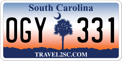 SC license plate OGY331
