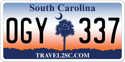 SC license plate OGY337