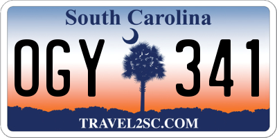 SC license plate OGY341