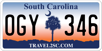 SC license plate OGY346