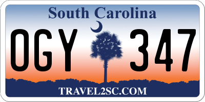 SC license plate OGY347
