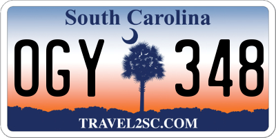 SC license plate OGY348