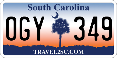 SC license plate OGY349