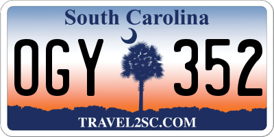 SC license plate OGY352