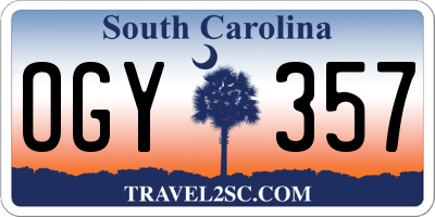 SC license plate OGY357