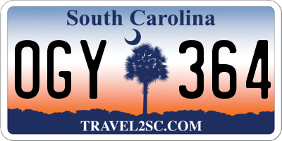 SC license plate OGY364