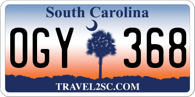SC license plate OGY368