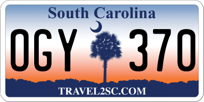 SC license plate OGY370