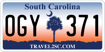 SC license plate OGY371