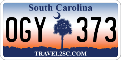 SC license plate OGY373