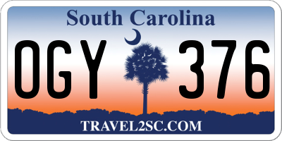 SC license plate OGY376