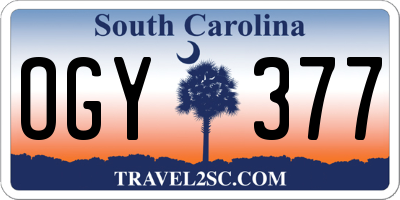 SC license plate OGY377