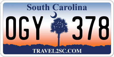 SC license plate OGY378