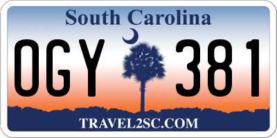 SC license plate OGY381
