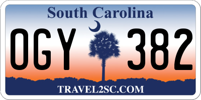 SC license plate OGY382