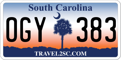 SC license plate OGY383