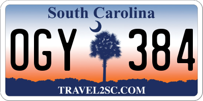 SC license plate OGY384