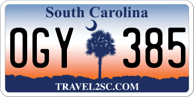 SC license plate OGY385