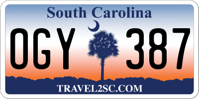 SC license plate OGY387