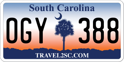 SC license plate OGY388
