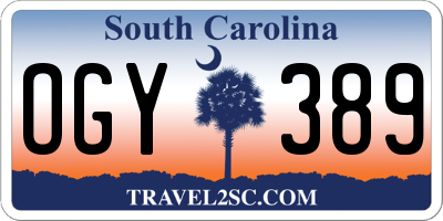 SC license plate OGY389