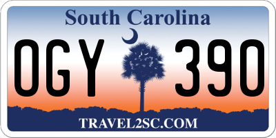 SC license plate OGY390