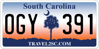 SC license plate OGY391