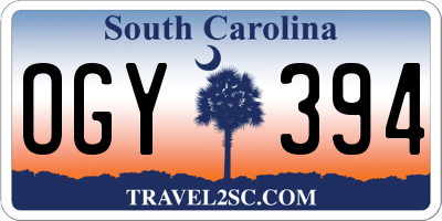 SC license plate OGY394