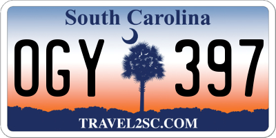 SC license plate OGY397