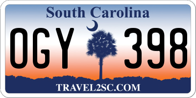 SC license plate OGY398